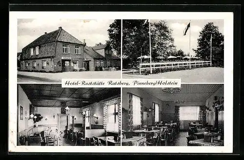AK Pinneberg /Holstein, Hotel-Raststätte Ratsberg L. Härtel mit Garten