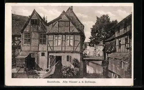 AK Buxtehude, Alte Häuser an der Schleuse