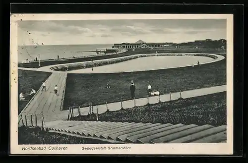 AK Cuxhaven, Seebadeanstalt Grimmershörn mit Treppe