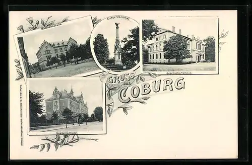 AK Coburg, Gesellschaftshaus, Mädchenschule, Knabenschule