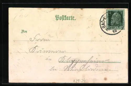 Passepartout-Lithographie Bad Kissingen, Konversationssaal im Weinblatt