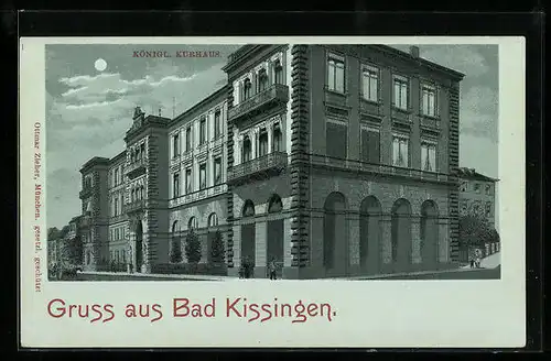 Mondschein-Lithographie Bad Kissingen, Königliches Kurhaus