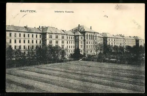 AK Bautzen, Blick auf die Infanterie Kaserne