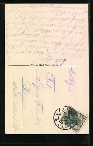 AK Durlach, Militärparade durch die Stadt