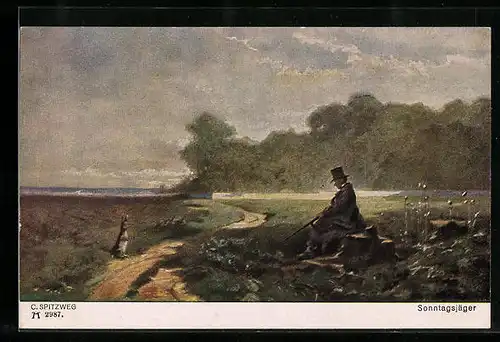 Künstler-AK Carl Spitzweg: Sonntagsjäger