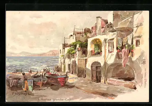 Künstler-AK P. Schmohl: Capri, Marina grande