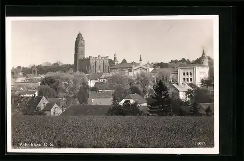 AK Patschkau, Ortspartie aus der Vogelschau