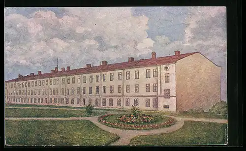 Künstler-AK Kowel, Kaserne Gorki