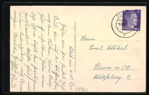 AK Tilsit, Teilansicht und Deutsche Strasse