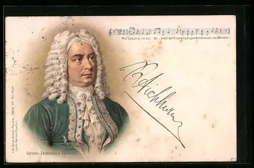 Künstler-AK Bildnis des Komponisten Georg Friedrich Händel
