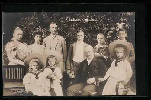 AK Gruppenbild des Königshauses von Sachsen