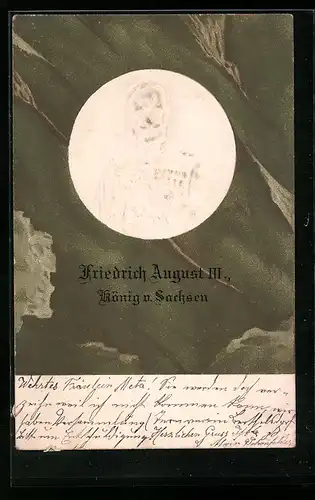Präge-AK Porträtbild von Friedrich August III. von Sachsen