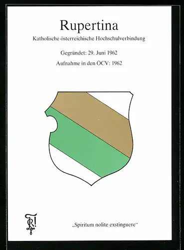 AK Rupertina, Kath. österr. Hochschulverbindung, Gegründet: 29. Juni 1962, Aufnahme in den ÖCV: 1962, Studentenwappen