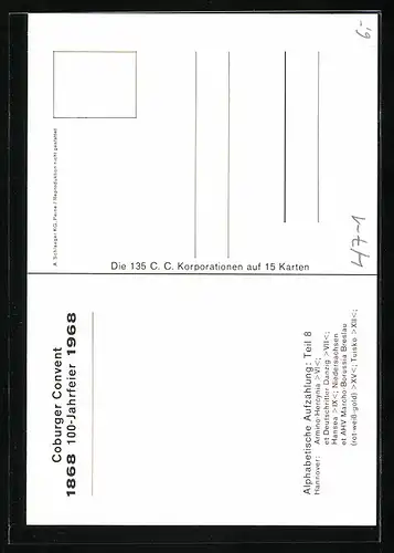 AK Coburger Convent, VIII. Farbentafel der Korporationen, Rhenania Berlin, Macaria Köln, studentische Szene