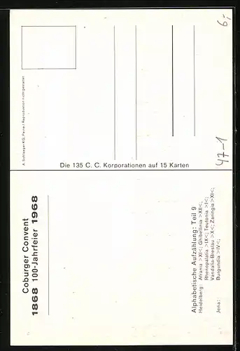 AK Coburger Convent, IX. Farbentafel der Korporationen, Stauffia Berlin, Rhenopalatia Heidelberg, studentische Szene