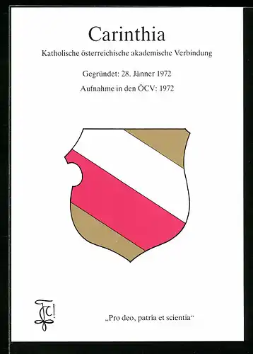 AK Carinthia, Kath. österr. akademische Verbindung, Gegr.: 28. Jänner 1972, Aufnahme in den ÖCV: 1972, Studentenwappen