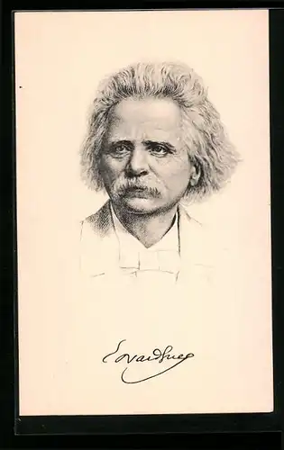 AK Portrait von Edvard Grieg