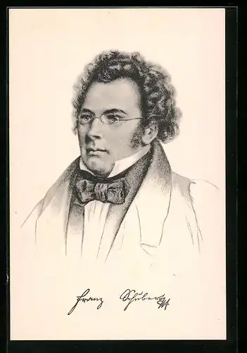 Künstler-AK Franz Schubert, der Musiker in Portrait
