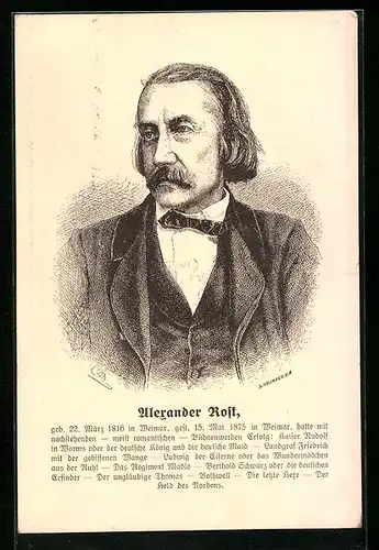 Künstler-AK Portrait des Komponisten Alexander Rost