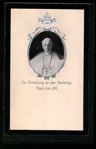 AK Papst Leo XIII., Erinnerung an den Sterbetag 1903