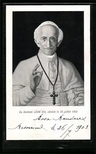Künstler-AK Portrait von Papst Leo XIII.