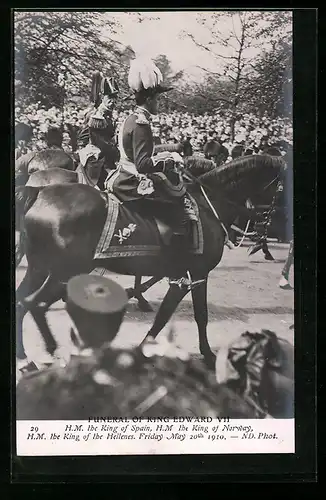 AK Funeral of King Edward VII., King of Spain & King of Norway, Beerdigung des Königs von England 1910