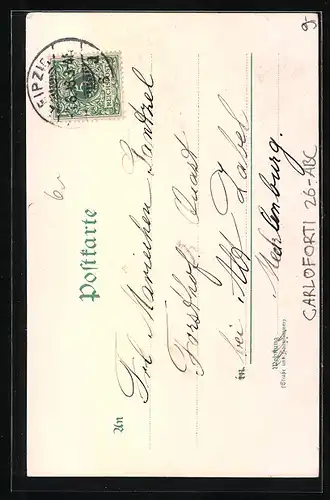 Künstler-AK sign. R. Carloforti: Leipzig, Blick auf die Thomaskirche