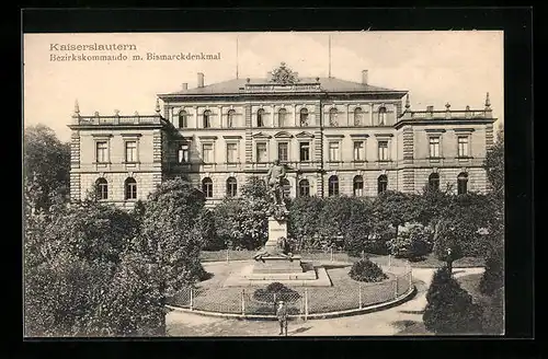 AK Kaiserslautern, Bezirkskommando mit Bismarckdenkmal