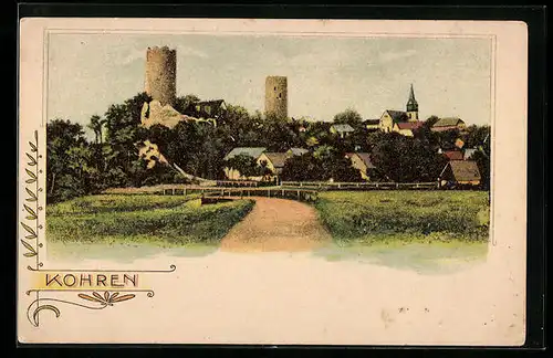AK Kohren, Ortspartie mit Ruine