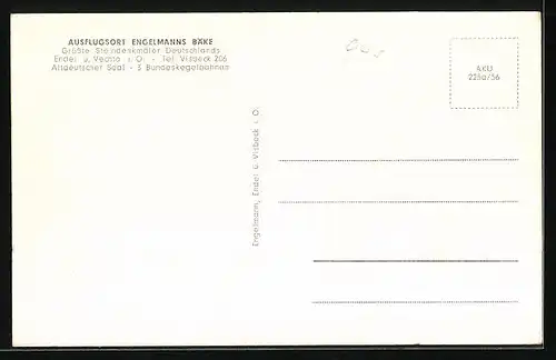 AK Endel ü. Vechta i. O., Gasthaus Engelmanns Bäke