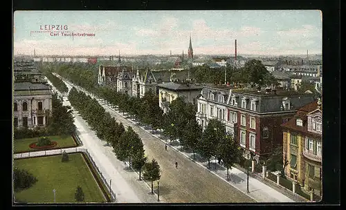 AK Leipzig, Carl Tauchnitzstrasse mit Passanten