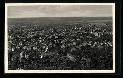 AK Ettlingen, Teilansicht mit Kirche