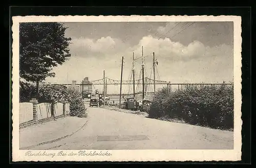 AK Rendsburg, Strassenpartie bei der Hochbrücke