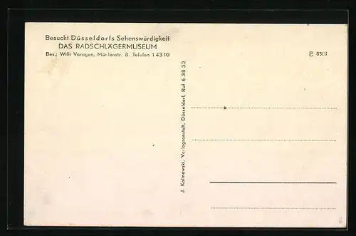 AK Düsseldorf, Gasthaus Radschlägermuseum von Willi Voragen, Mühlenstr. 8, Innenansicht