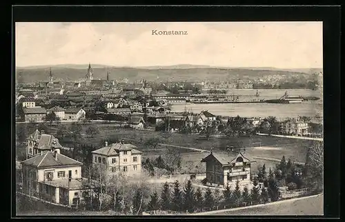 AK Konstanz, Teilansicht mit Kirche