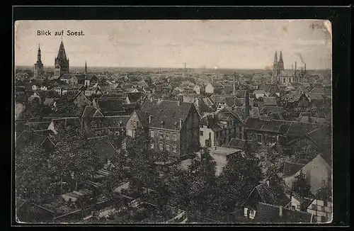AK Soest, Blick auf den Ort mit Kirche