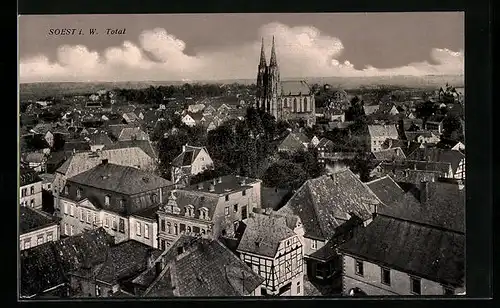 AK Soest i. W., Totalansicht mit Kirche