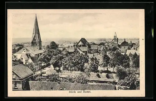 AK Soest, Blick auf den Ort mit Kirche