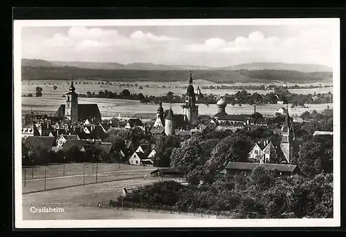 AK Crailsheim, Teilansicht mit Kirche