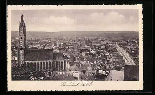 AK Landshut, Totalansicht mit Kirche und Strassenpartie