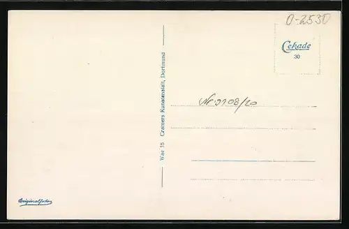 AK Warnemünde, Westmolenkopf bei Sturm