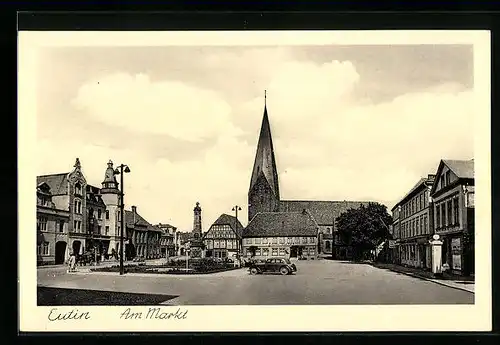 AK Eutin, Markt mit Blick zur Kirche