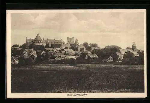 AK Bad Bentheim, Ortsansicht mit Schloss