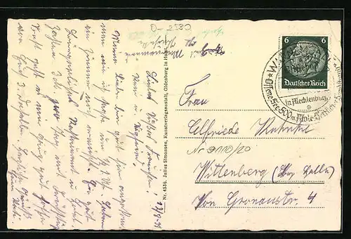 AK Warnemünde, Mole bei Windstärke 10