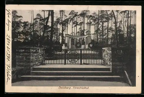 AK Duisburg, Der Ehrenfriedhof