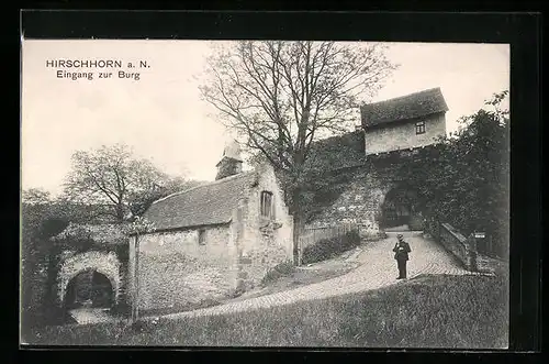 AK Hirschhorn a. N., Eingang zur Burg