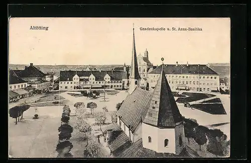 AK Altötting, Gnadenkapelle u. St. Anna-Basilika