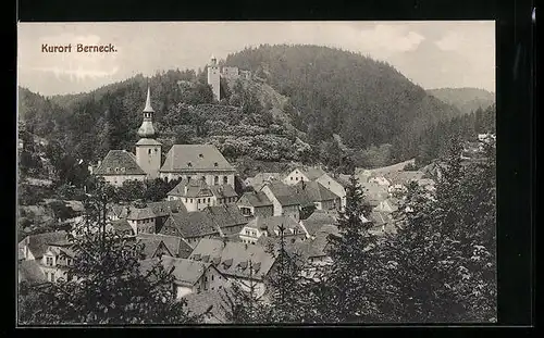 AK Berneck, Teilansicht mit Ruine