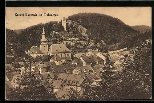 AK Berneck im Fichtelgeb., Teilansicht mit Kirche