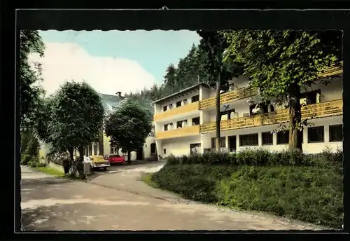 AK Marktschorgast /Ofr., Pension-Gasthof-Cafe Grundmühle